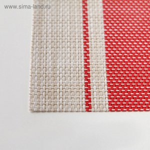 СИМА-ЛЕНД Салфетка сервировочная на стол «Две полосы», 45?30 см, цвет красный