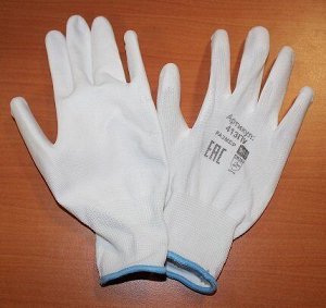 Перчатки рабочие нейлоновые 13 класс вязки  с полиуретановым обливом,   СУПЕР ЛЮКС