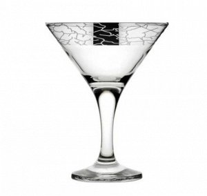 Набор бокалов для мартини. 6 шт, 170 мл, стекло, гравировка, серебряное напыление, NEW YORK
