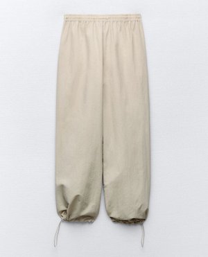 Нейлоновые брюки с карманами, слоновая кость | 4391/500