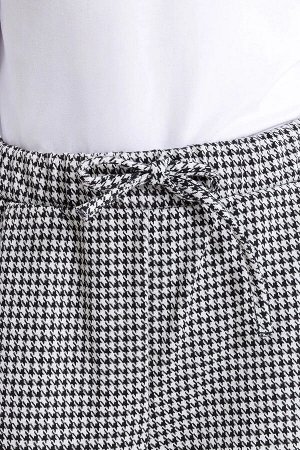 Школьные брюки для девочек с паттерном черно-белая гусиная лапка