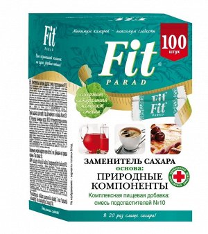 Заменитель сахара ФитПарад №10 эритрит, сукралоза, стевия саше №100