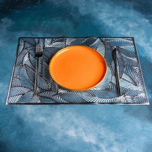 Салфетка сервировочная на стол «Листопад», 45?30 см, цвет серебряный
