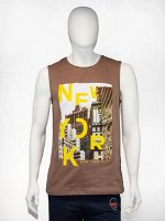 26107 Майка мужская коричневый NEW YORK