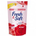 LION &quot;Essence Fresh &amp; Soft&quot; Кондиционер для белья  600мл &quot;Red Rose&quot; (Sparkling Kiss) (мяг.уп.) /24шт/ Таиланд