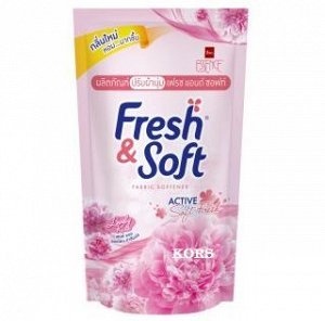 LION "Essence Fresh & Soft" Кондиционер для белья  600мл "Pink Elegance" (Lovely Kiss) (мяг.уп.) Таиланд