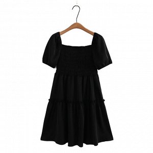 Женское платье с коротким рукавом, цвет черный