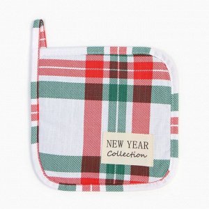 Набор новогодний кухонный "Этель" Нoliday decoration: полотенце 40х73 см, прихватка 19х19 см, фартук 60х70 см
