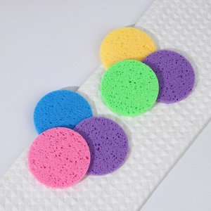 Спонжи для умывания, круглые, 3 шт., миксы