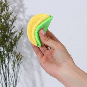Спонжи для умывания, круглые, 2 шт., миксы