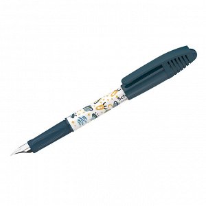 Ручка перьевая Schneider ""Zippi Space"" синяя, 1 картридж, грип, темно-синий-белый корпус