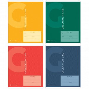 Тетрадь школьная 12л., КЛЕТКА Greenwich Line "Color theory", 80г/м2