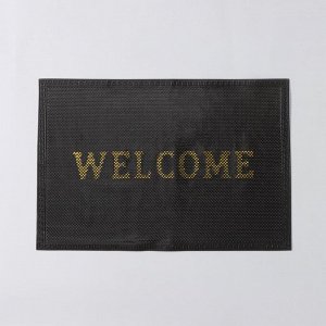 Коврик придверный грязезащитный Доляна "Welcome. Точки", 38х58 см, цвет черный