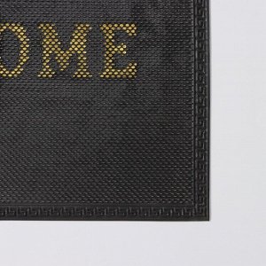 Коврик придверный грязезащитный Доляна "Welcome. Точки", 38х58 см, цвет черный