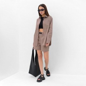 Костюм женский (рубашка, шорты) MIST Summer time 44, кофейный