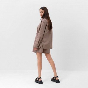 Костюм женский (рубашка, шорты) MIST Summer time 44, кофейный
