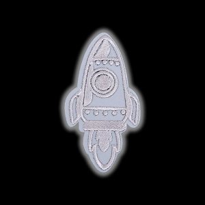 Светоотражающая термонаклейка «Ракета», 8 x 4 см, цвет серый