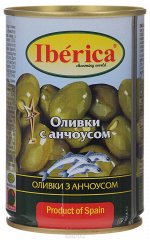 Оливки Иберика 300г с анчоусом