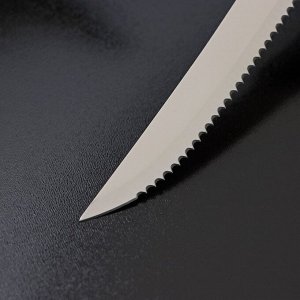 Нож для мяса Доляна «Грайм», зубчатое лезвие 11,5 см, цвет чёрный