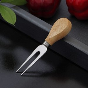 Нож для сыра Доляна «Ломоть», ручка из гевеи, 12,9x3 см