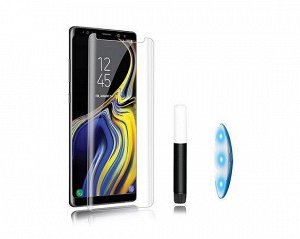 Защитное стекло Samsung S21 Ultra 3D прозрачное с клеем и UV лампой