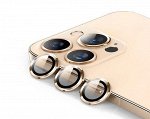 Защитная накладка на камеру iPhone 11 Pro/11 Pro Max золотая (комплект 3шт)