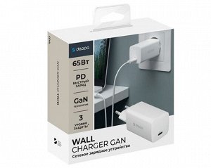 СЗУ-1USB-C Deppa PD 3.0, QC 3.0, 65W, GaN, белый, 11433