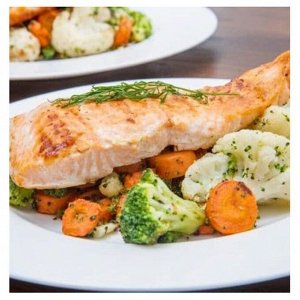 Лосось с овощами для запекания замороженный, раут, 500г
