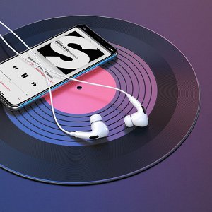 Проводные наушники HOCO M1 Pro, Jack 3.5mm, 1.2 м, белый и черный, контроллер с микрофоном