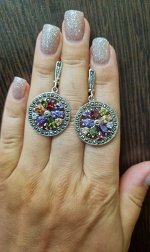 Серебряные серьги с фианитами