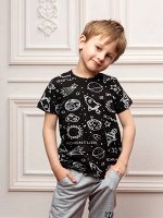 33111 Футболка мальчик черная космос