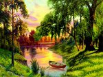 Алмазная мозаика KiKi  30*40 на подрамнике, полная выкладка У пруда