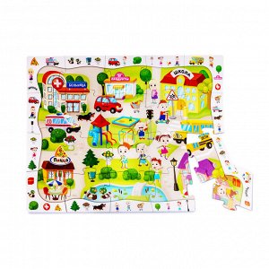 Пазлы MAXI Baby Toys "В городе" 20 эл (поле 61х47см)