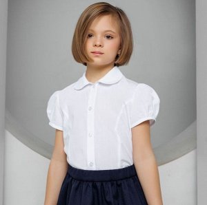 Блузка дляя девочки белая с коротким рукавом