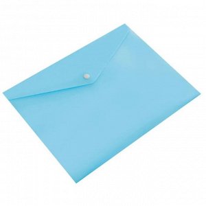 Папка-конверт на кнопке А4 180 мкм Calligrata Pastel, полупрозрачная, тёмный аквамарин
