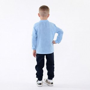 Комплект детский (лонгслив/брюки), цвет голубой, рост