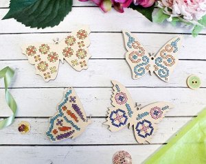 Заготовки для вышивки «Бабочки» (4 штуки)