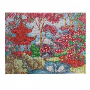 Алмазная мозаика на подрамнике с полным заполнением «Японский сад», 30 ? 40 см