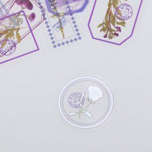 Наклейки для творчества "Теги - Фиолетовые цветы" набор 30 шт 0,2х8х11 см