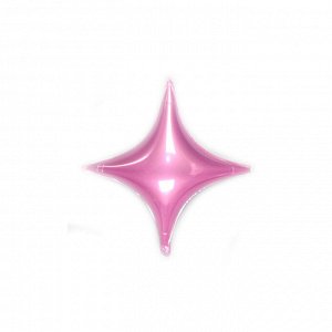 Шар оформительский Звезда четырехконечная, розовая, 1 шт. (10''/26 см)