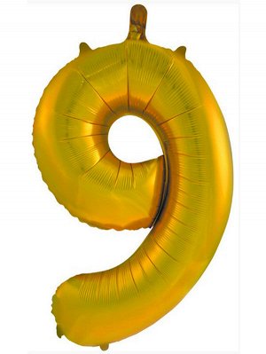 Шар фигура, Цифра 6/9, золото, 1 шт. (36''/90 см)
