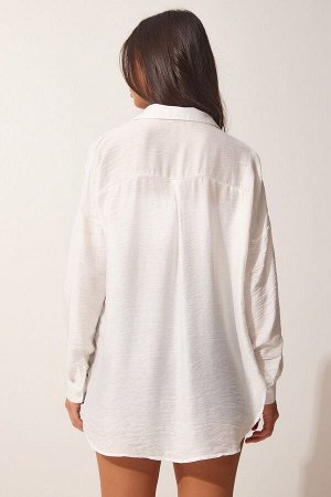 Женская рубашка Airobin цвета экрю с вышивкой Crystal Stone TU00025