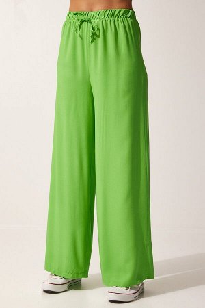 Женские светло-зеленые брюки-палаццо из хлопка и вискозы BV00076