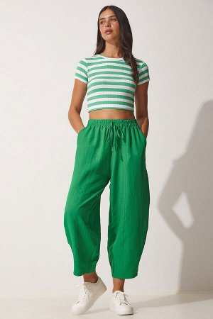Женские зеленые мешковатые брюки Airrobin с карманами OH00046