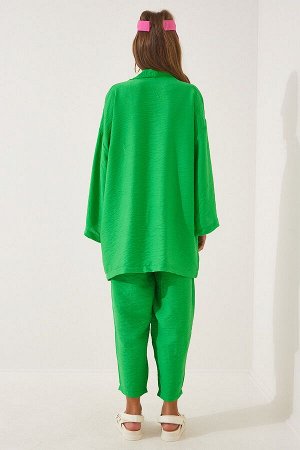 Женский комплект из зеленых брюк-кимоно DZ00046