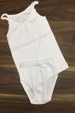 Комплект для девочки однотонный (белый)
