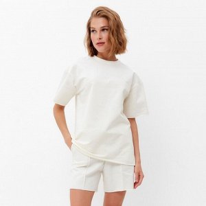 Комплект женский (футболка, шорты) MINAKU: Casual Collection, экрю