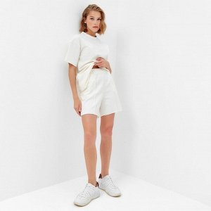 Костюм женский (футболка, шорты) MINAKU: Casual Collection цвет экрю