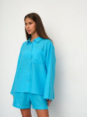 Рубашка короткая  S021_Cerulean Blue/Голубой