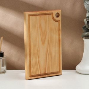 Доска разделочная деревянная с кровостоком Adelica, 26x16x2 см, покрыта маслом, цельная берёза